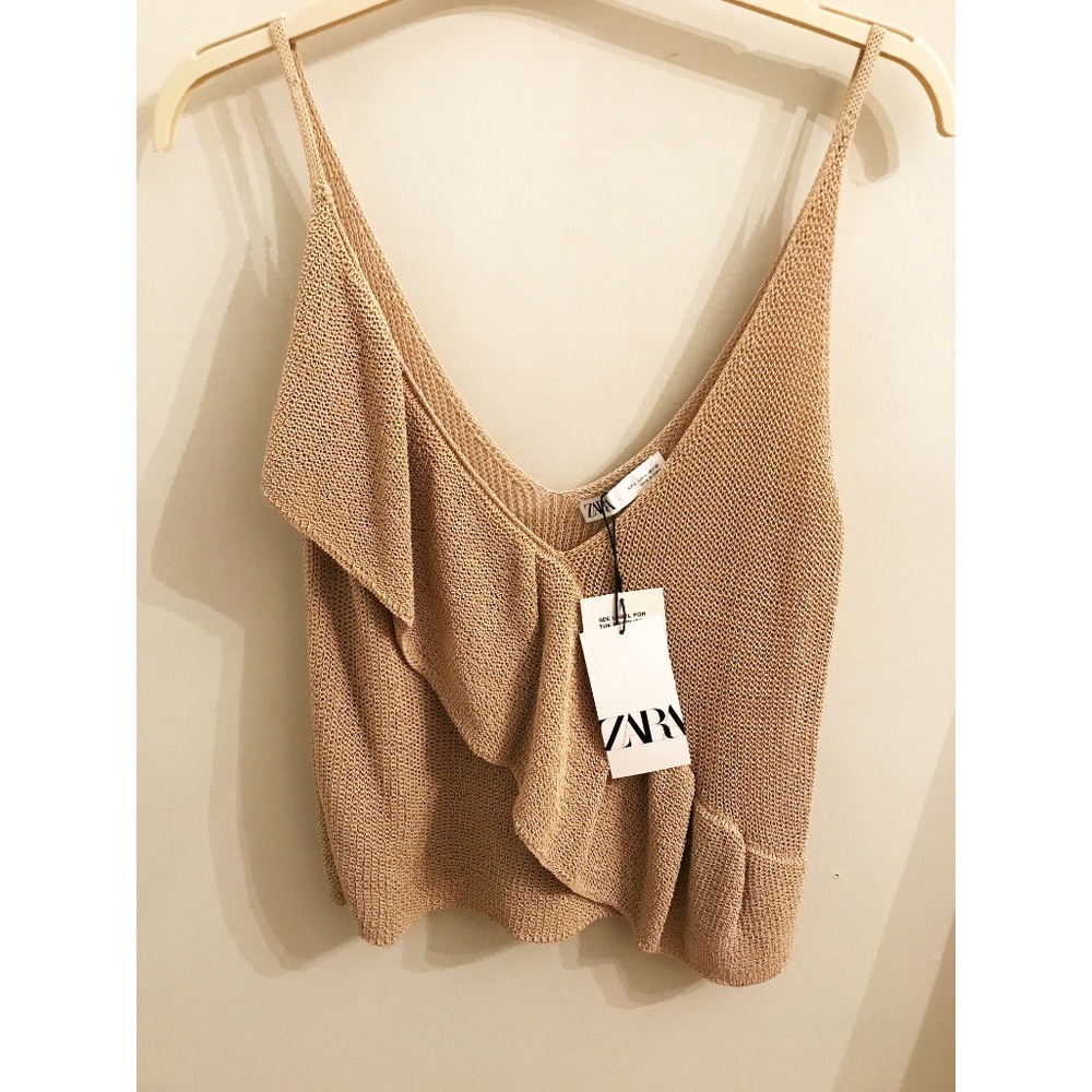 NWT Zara Ruffled Knit Tank - Picture 3 of 4